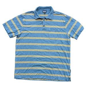 Patagonia Organic Cotton Stripe Polo Size Large
